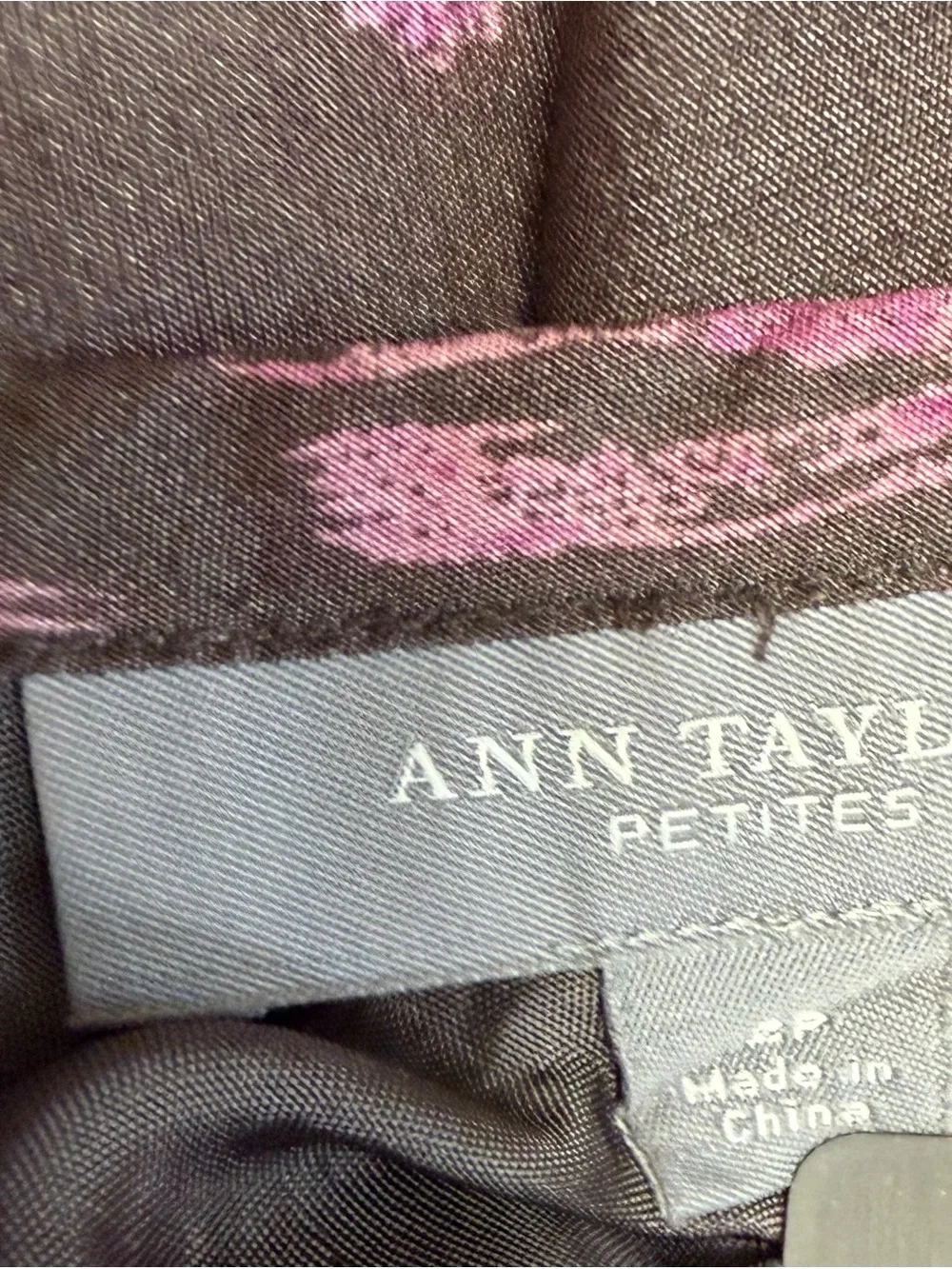 Ann Taylor Petites 100% Silk Floral  A-Line Skirt Brown Pink Lined  Size 2P
